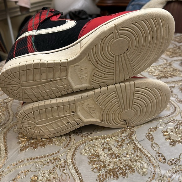 NIKE DUNK HI HIGH RETRO SE "TARTAN PLAID" BLACK-PALE IVORY SIZE 10.5 - Picture 5 of 12